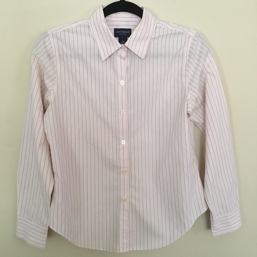 Ann Taylor Petites Pink Button-Up Blouse